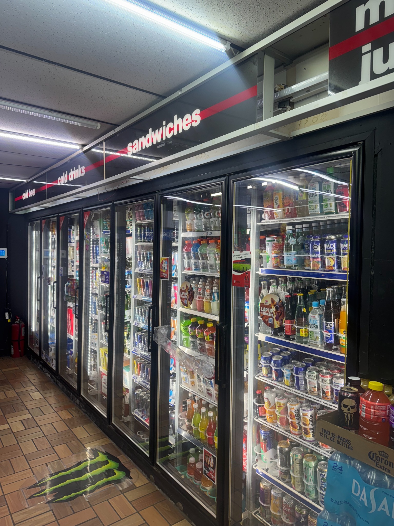 Coolers packed with drinks